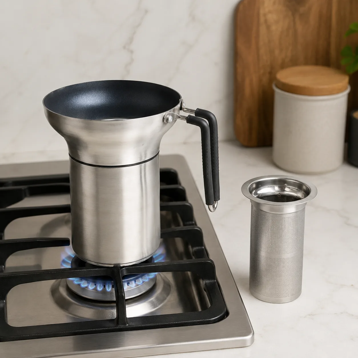 Steeva Chai Maker pouring chai closeup